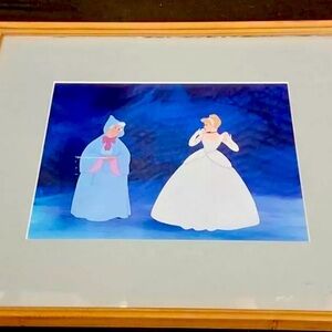 Walt Disney Rare Original Reproduction Celluloid Drawing- Cinderlla 1974